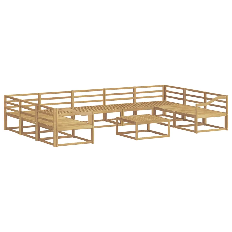Ensemble de canapés d'extérieur 10 pcs Blanc - 2