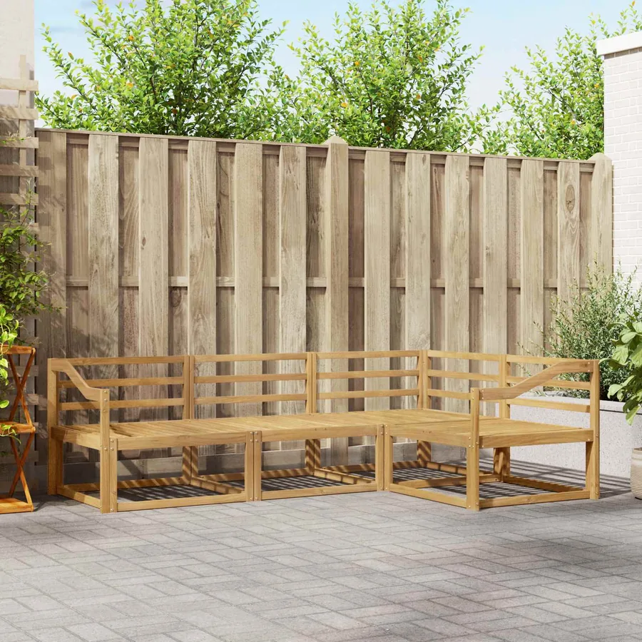 Ensemble de canapés d'extérieur 4 pcs Blanc