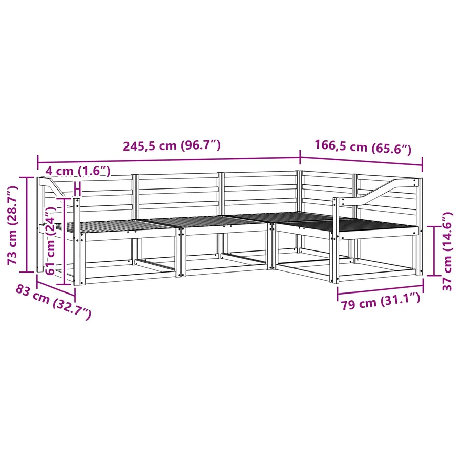 Ensemble de canapés d'extérieur 4 pcs Blanc - 6