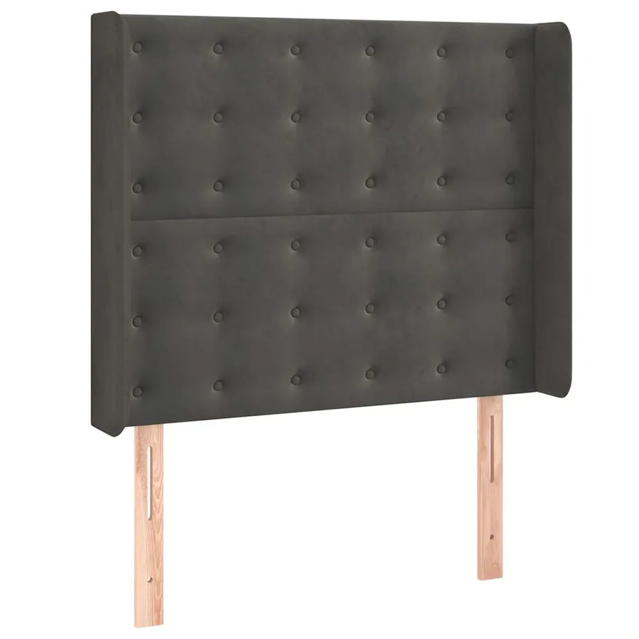 Sommier à lattes de lit matelas LED Gris foncé 80x200cm Velours - 7
