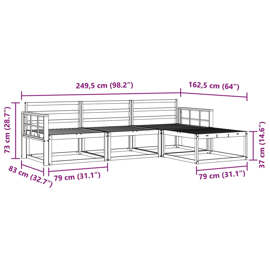 Ensemble de canapés d'extérieur 4 pcs Blanc - 7