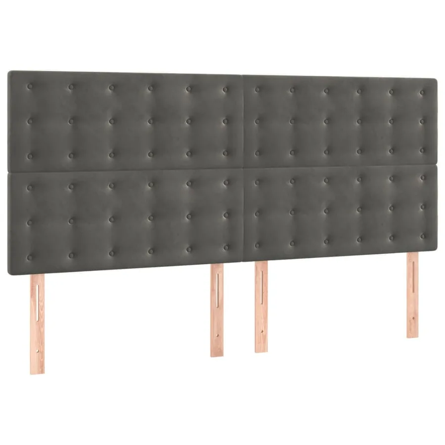 Sommier à lattes de lit et matelas Gris foncé 160x200cm Velours - 6