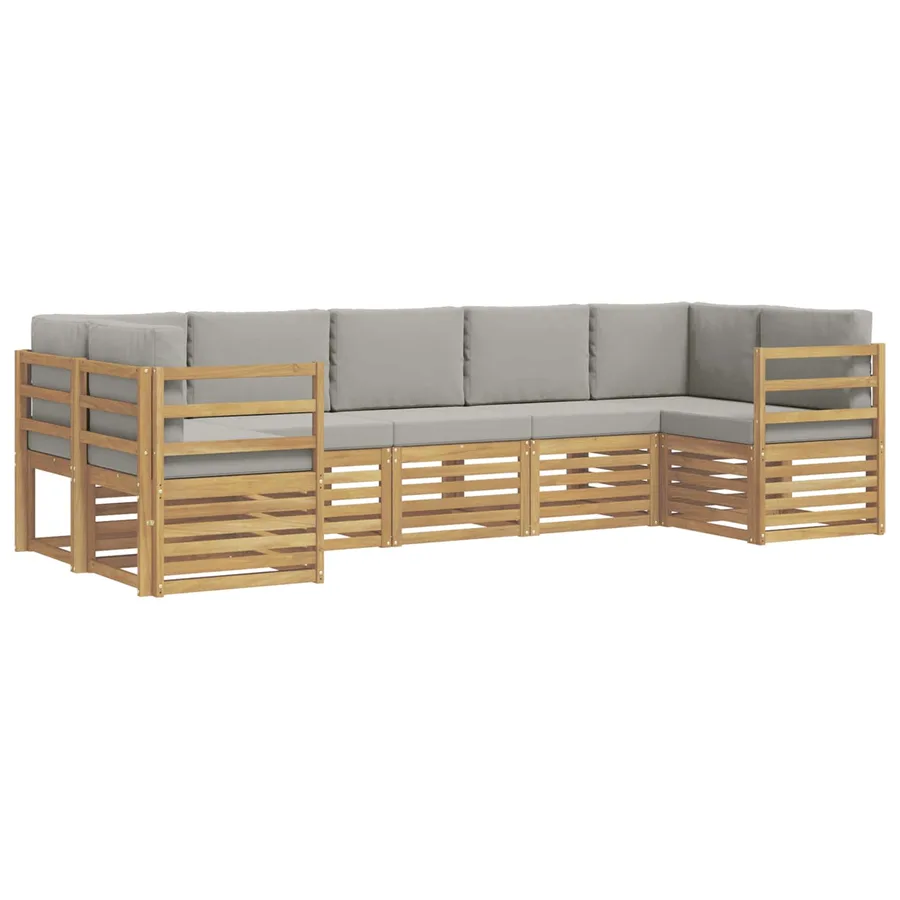 Ensemble de canapé d'angle 7 pcs Blanc et gris clair - 2