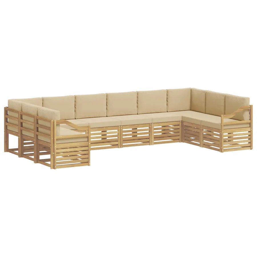Ensemble de canapé d'angle 10 pcs Blanc et Beige - 2