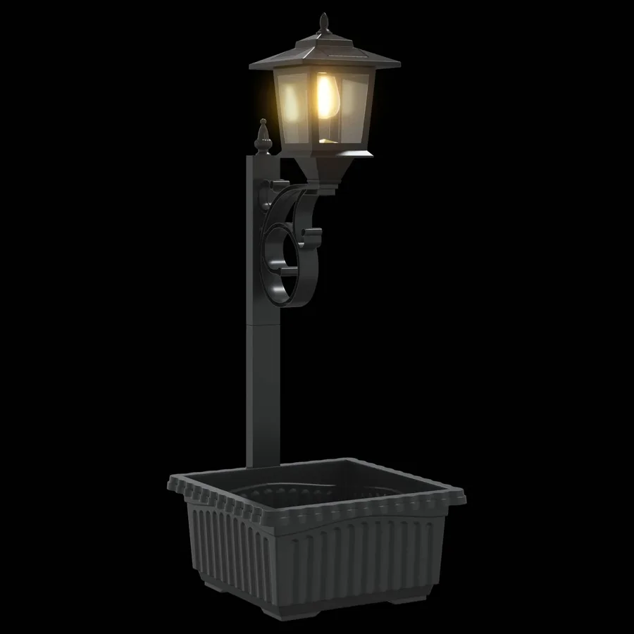 Luminaire de Bornes avec Planteur Noir 29 x 28 x 74 cm - 10