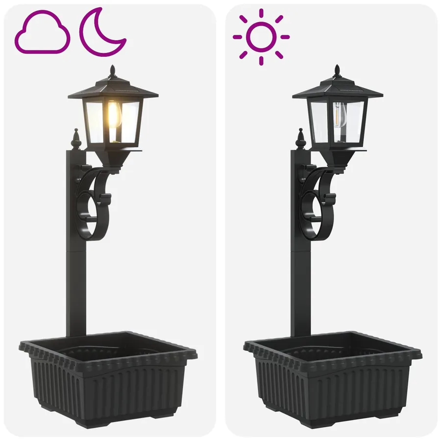 Luminaire de Bornes avec Planteur Noir 29 x 28 x 74 cm - 11