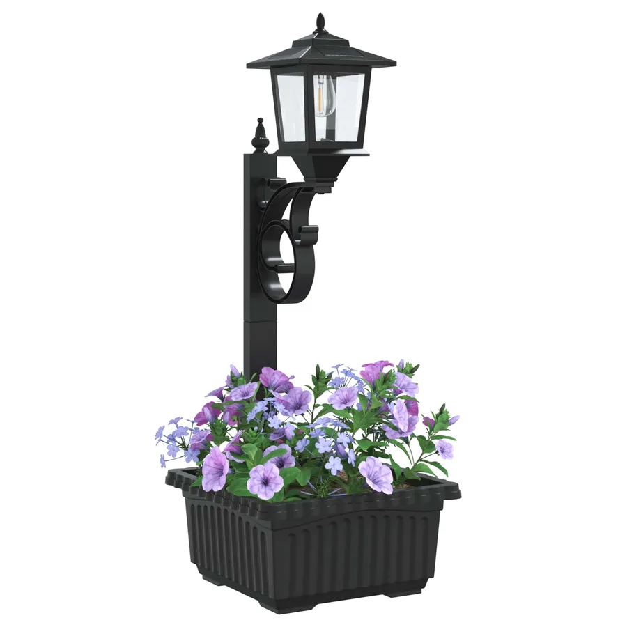 Luminaire de Bornes avec Planteur Noir 29 x 28 x 74 cm - 3
