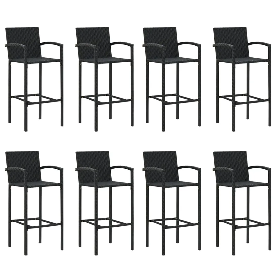 Ensemble de bar de jardin 9 pcs noir résine tressée - 4