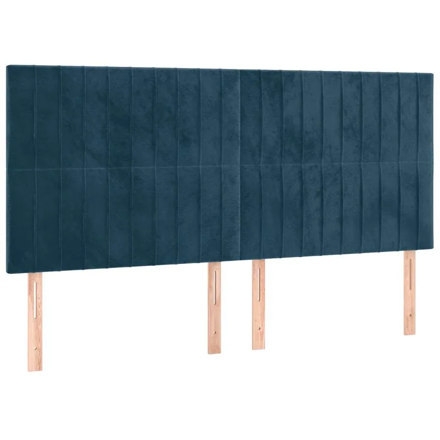 Sommier à lattes de lit matelas et LED Bleu foncé 160x200 cm - 7