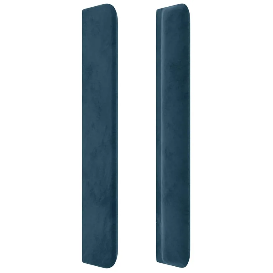 Tête de lit avec oreilles Bleu foncé 163x16x118/128 cm Velours - 4