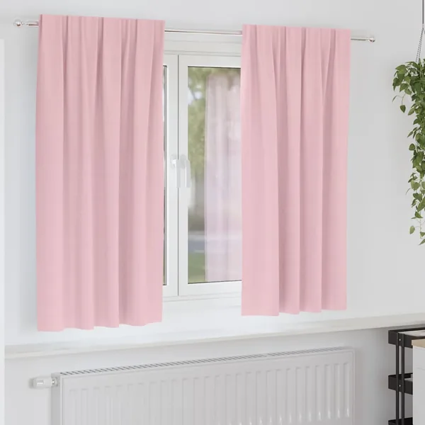 Rideaux occultants avec anneaux 2 pcs Rose bébé 175 x 140 cm