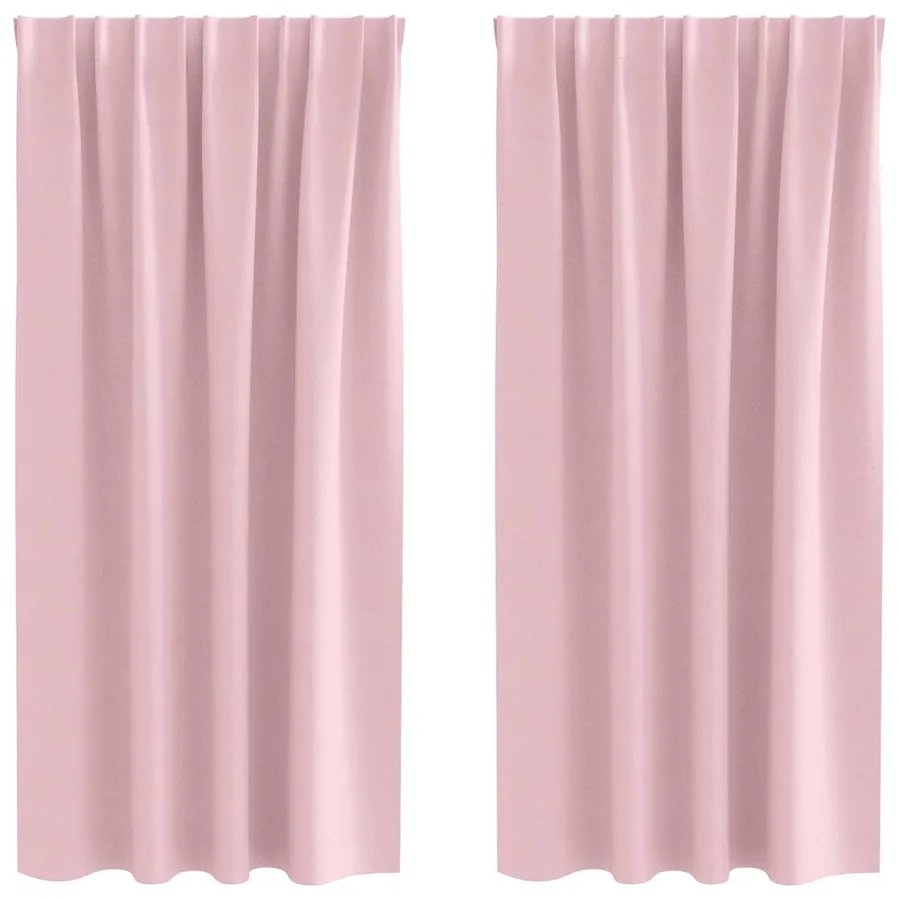 Rideaux occultants avec anneaux 2 pcs Rose bébé 175 x 140 cm - 2