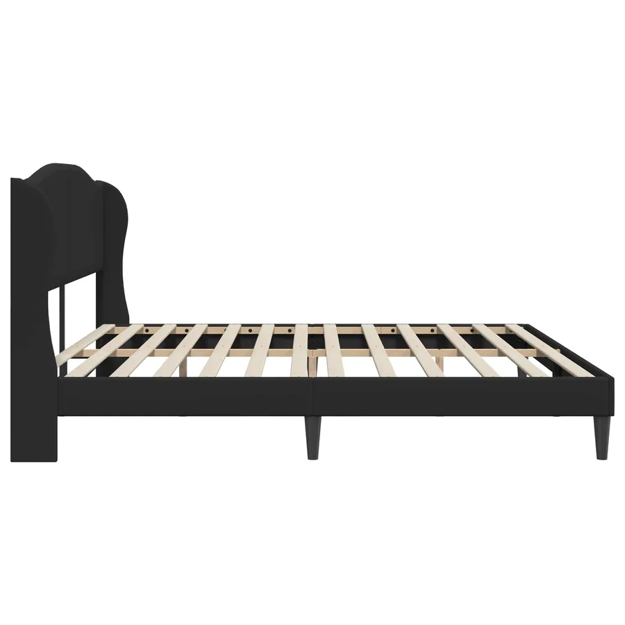 Cadre de lit avec tête de lit Noir 200 x 200 cm Simili cuir - 5
