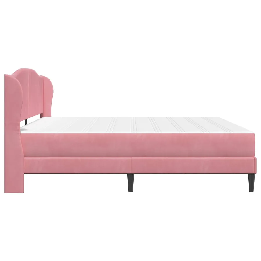 Cadre de lit avec tête de lit Rose 200 x 200 cm Velours - 7