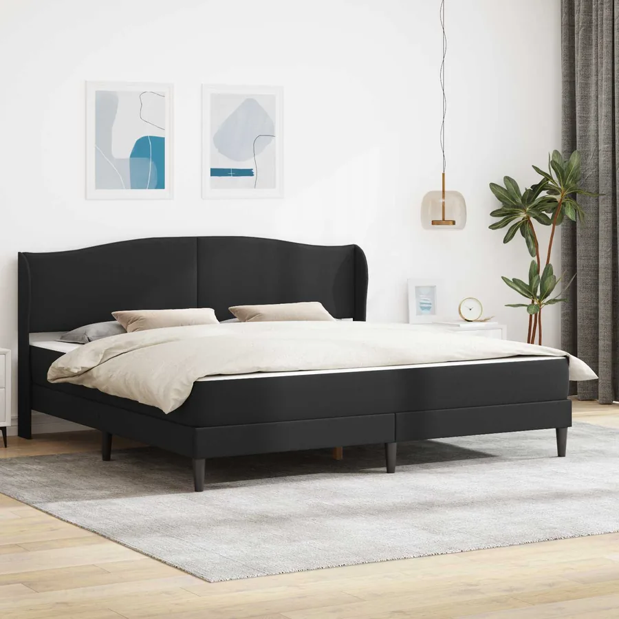 Cadre de lit avec tête de lit Noir 200 x 200 cm Simili cuir