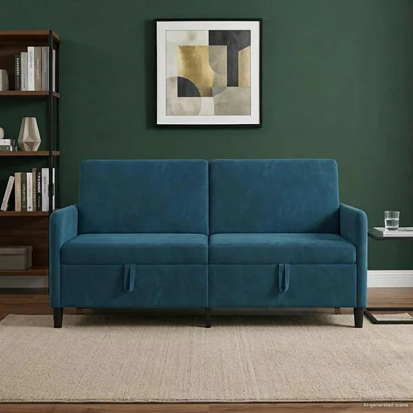 Sofa avec rangement Bleu 172 x 78 x 87 cm Polyester