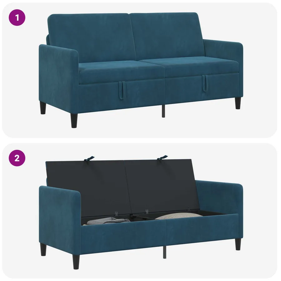 Sofa avec rangement Bleu 172 x 78 x 87 cm Polyester - 6