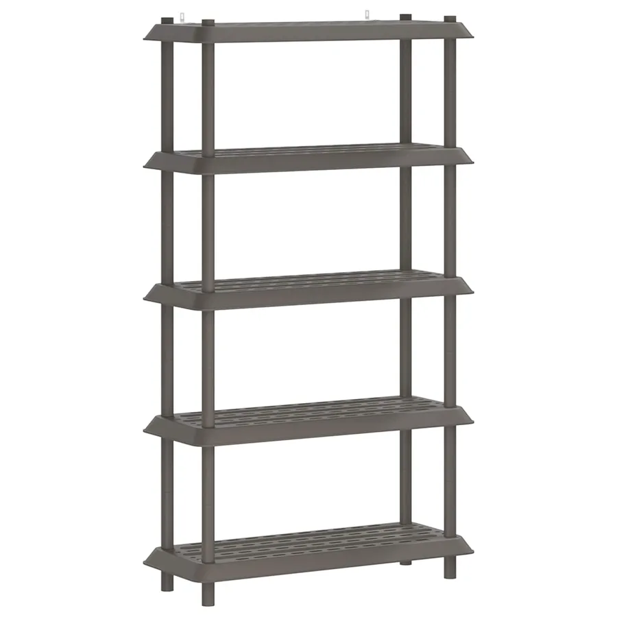 Unité de rangement 5 niveaux 100 x 40 x 177 cm PP Gris clair - 2