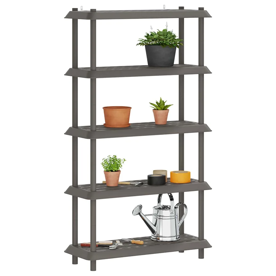Unité de rangement 5 niveaux 100 x 40 x 177 cm PP Gris clair - 3