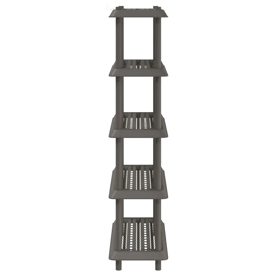 Unité de rangement 5 niveaux 100 x 40 x 177 cm PP Gris clair - 6