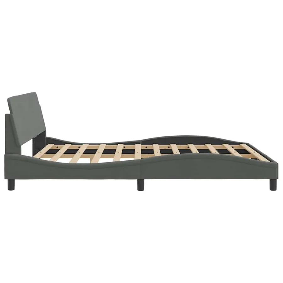 Cadre de lit Dover gris foncé 183x213 cm tissu - 5