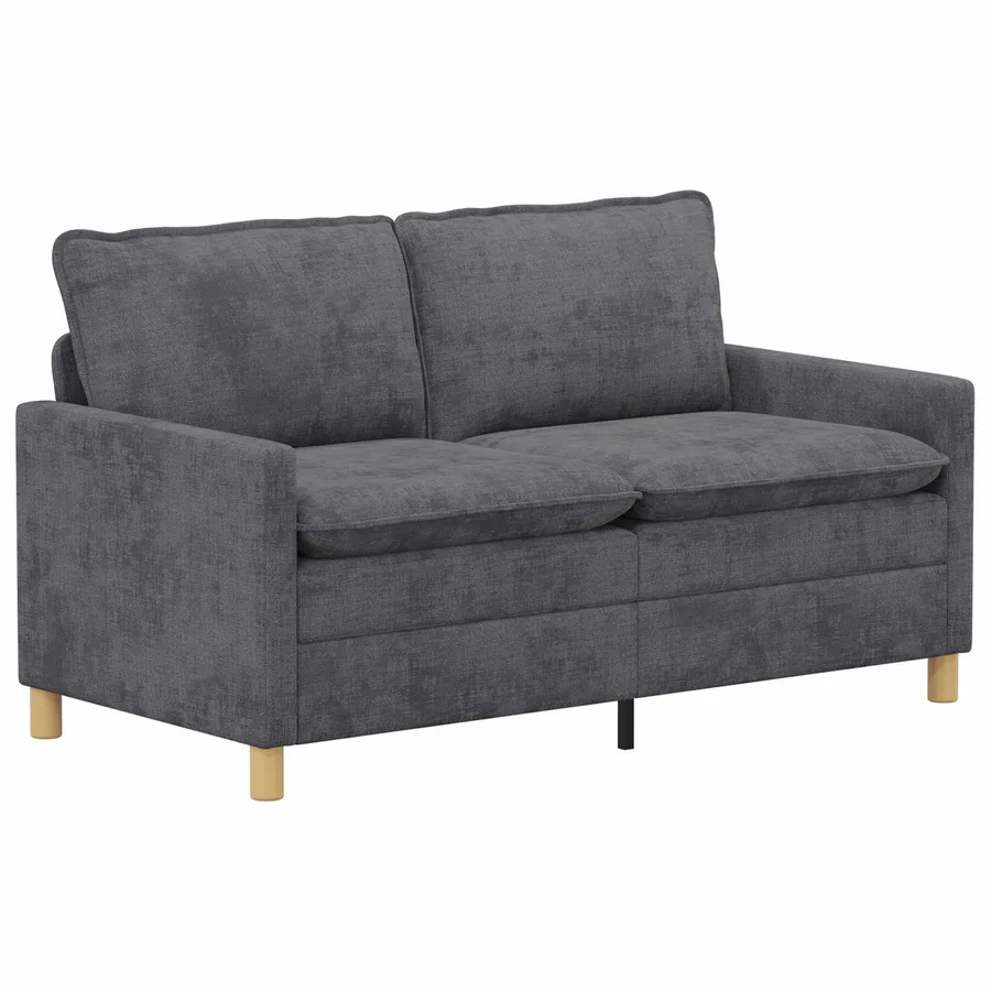 Ensemble de Canapés 2 pcs Gris foncé Polyester - 4