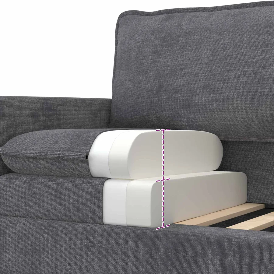 Ensemble de Canapés 2 pcs Gris foncé Polyester - 6