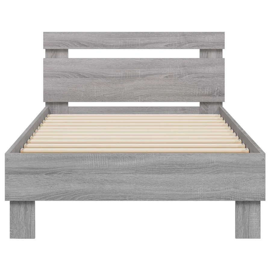Cadre de lit avec LED Sonoma gris 80 x 200 cm Bois d'ingénierie - 5