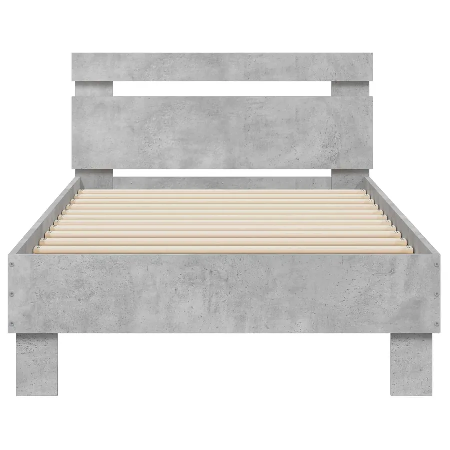 Cadre de lit avec LED Gris béton 80 x 200 cm Bois d'ingénierie - 5