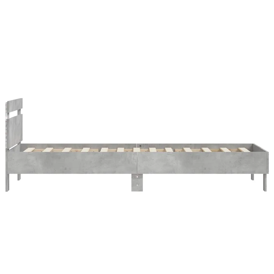 Cadre de lit avec LED Gris béton 80 x 200 cm Bois d'ingénierie - 6