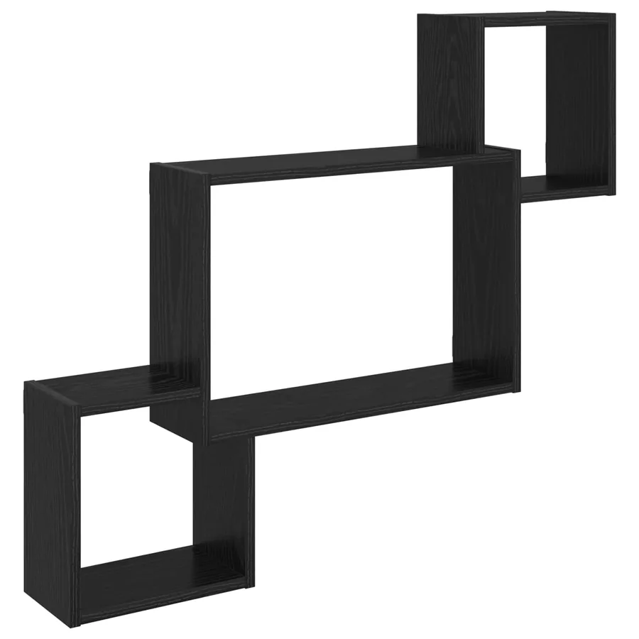 Étagère Murale Montage mural Chêne noir 91,5 x 15 x 76 cm