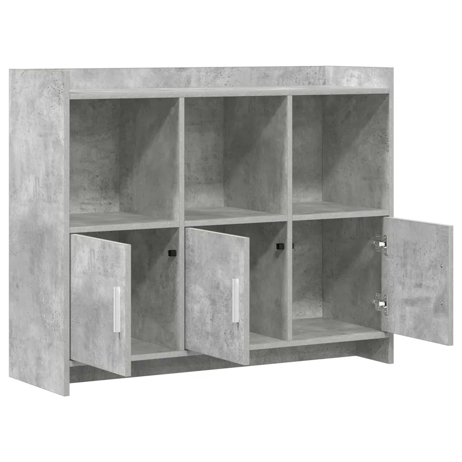Buffet Gris béton 98,5 x 33 x 80 cm Bois d'ingénierie - 4