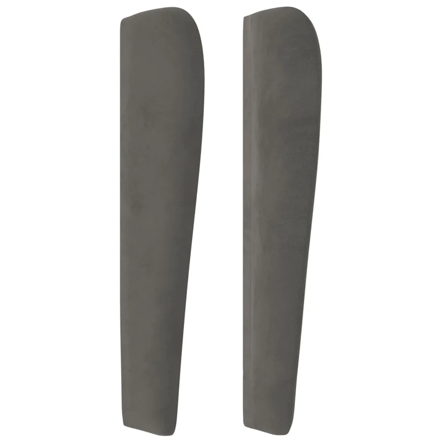 Tête de lit avec oreilles Gris foncé 147x23x118/128 cm Velours - 4