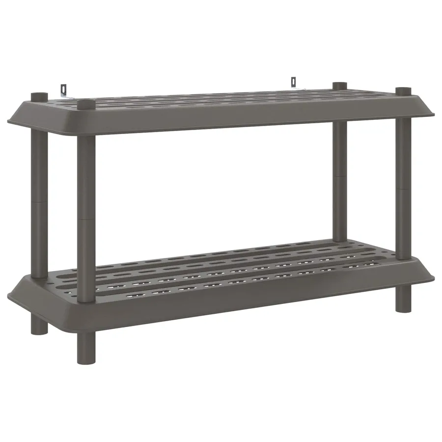 Unité de rangement 2 niveaux 100 x 40 x 55,5 cm PP Gris clair - 2