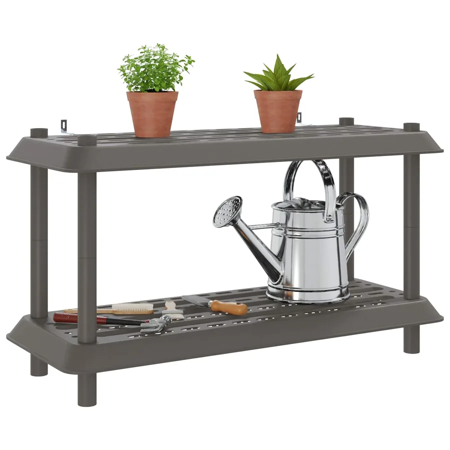 Unité de rangement 2 niveaux 100 x 40 x 55,5 cm PP Gris clair - 3