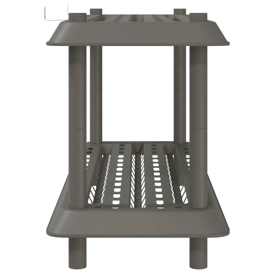Unité de rangement 2 niveaux 100 x 40 x 55,5 cm PP Gris clair - 6