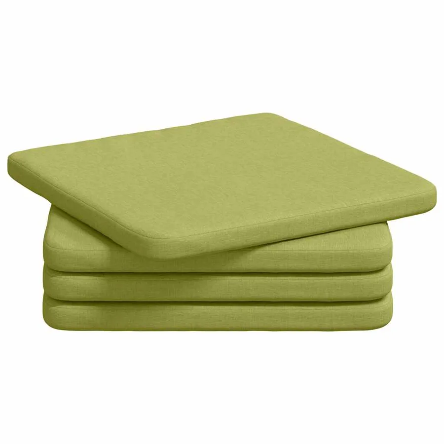 Coussins de siège 4 pcs Vert clair 40 x 40 x 3 cm tissu - 2