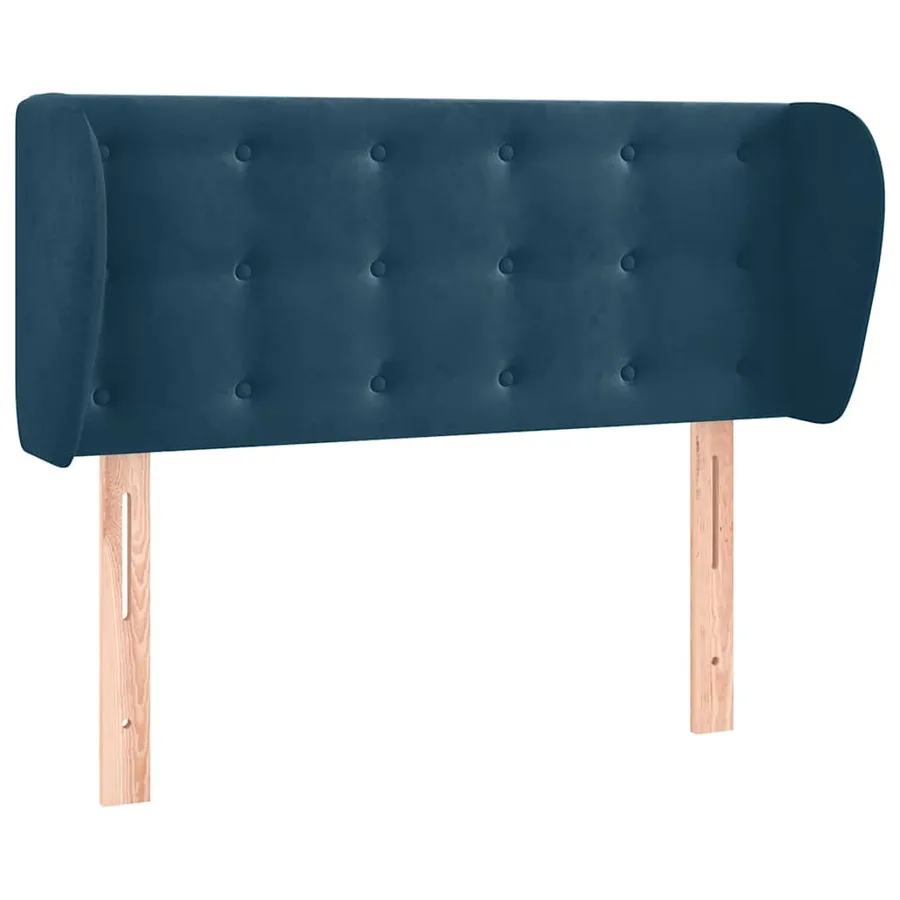 Tête de lit avec oreilles Bleu foncé 93x23x78/88 cm Velours - 2