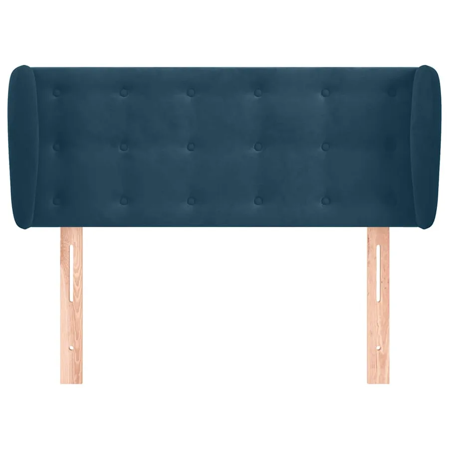 Tête de lit avec oreilles Bleu foncé 93x23x78/88 cm Velours - 3