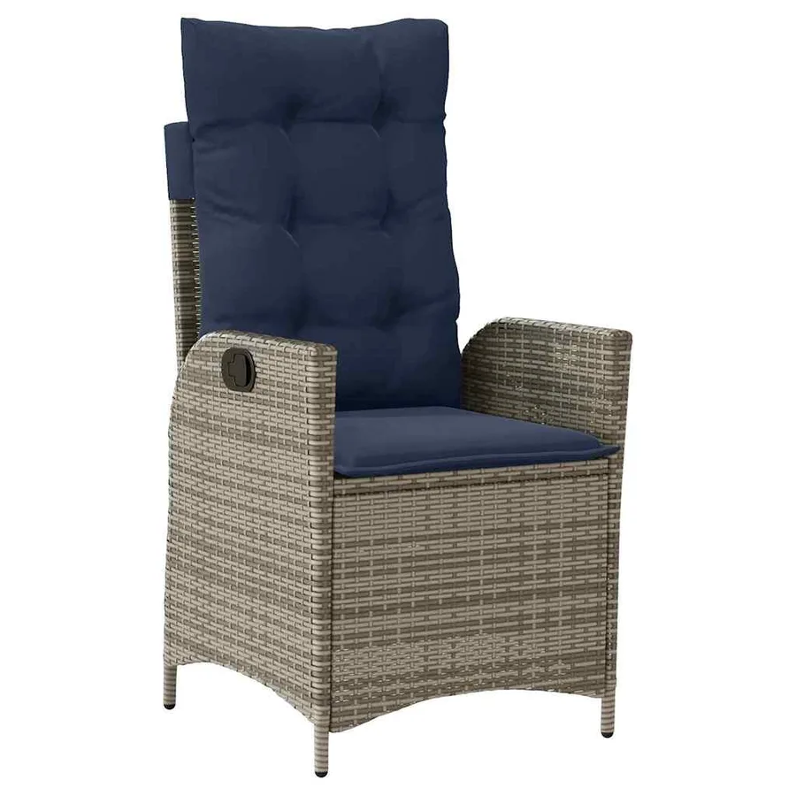 Ensemble de salle à manger pour jardin 7 pcs Gris et Noir Rotin - 6