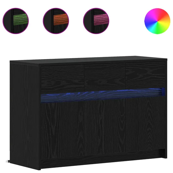 Meuble TV 91 x 34 x 61 cm Chêne noir Bois d'ingénierie