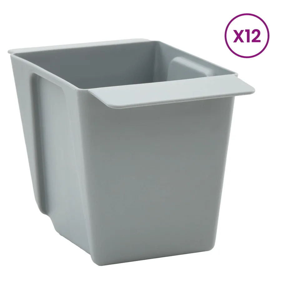 Caisses à fleurs pour palettes Euro 12 pcs Gris clair - 3