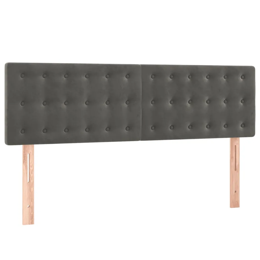 Sommier à lattes de lit et matelas Gris foncé 140x190cm Velours - 6