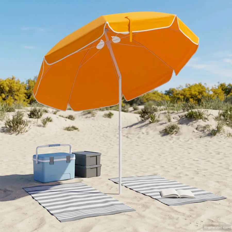 Parasol de jardin 240 cm polyester 170T Orange - 3