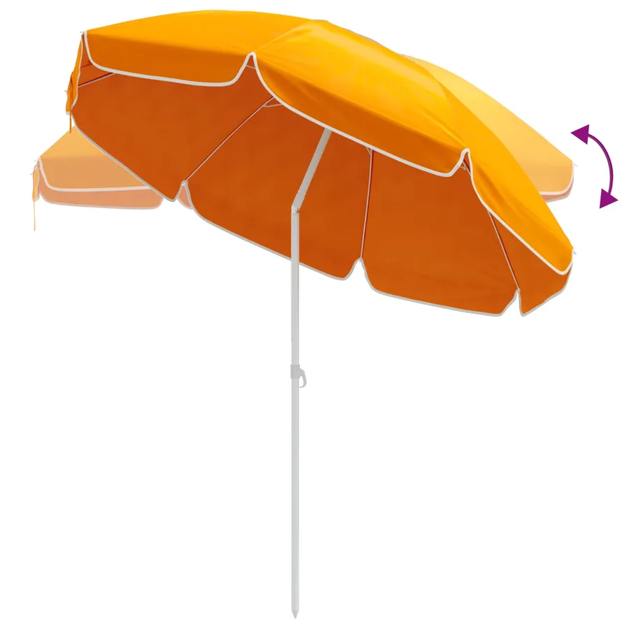 Parasol de jardin 240 cm polyester 170T Orange - 6