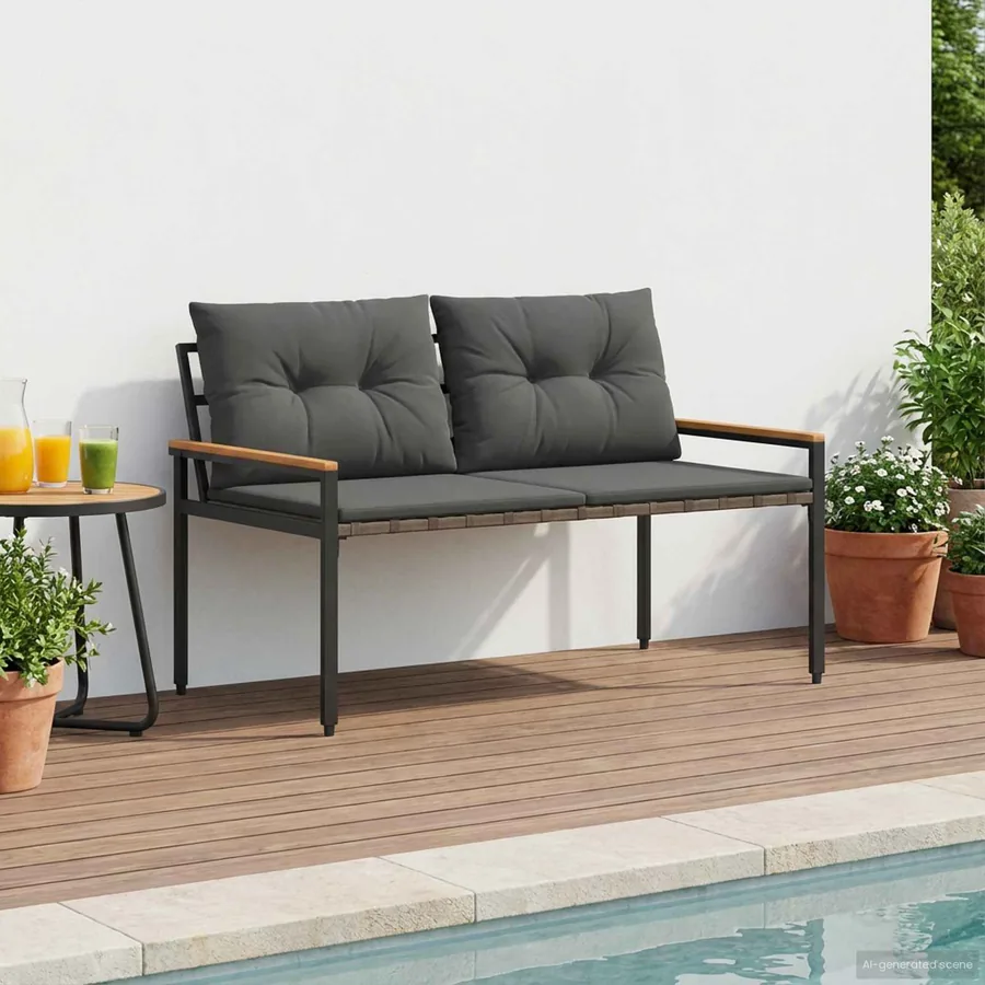 Banc extérieur 2 -Seater 116 x 67,5 x 72 cm polyrotin