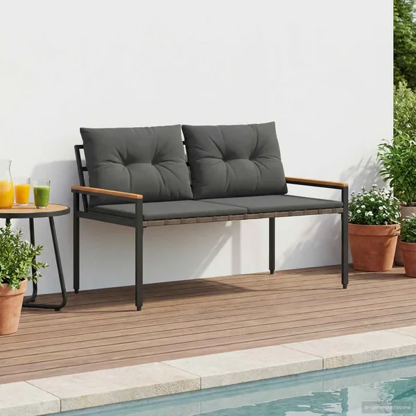 Banc extérieur 2 -Seater 116 x 67,5 x 72 cm polyrotin