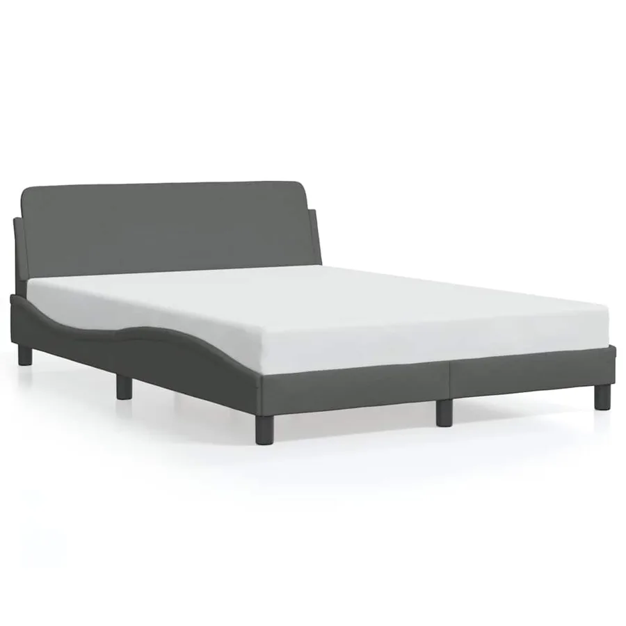 Cadre de lit Dover gris foncé 137x190 cm tissu - 2
