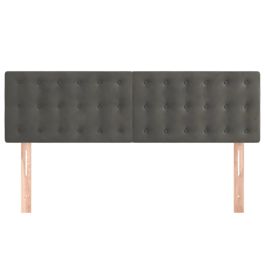 Têtes de lit Gris foncé 144x5x78/88 cm Velours - 3