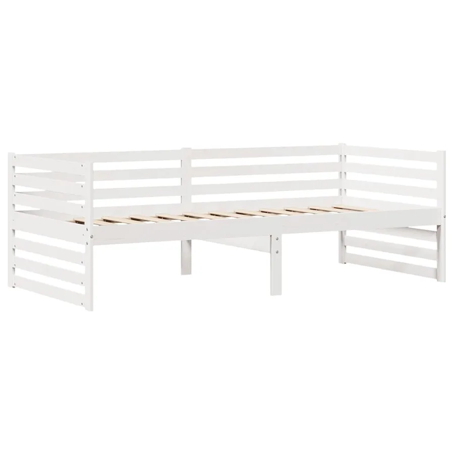 Lit de jour et tiroirs sans matelas blanc 90x200 cm bois massif - 5